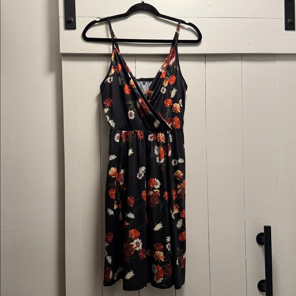 Newshows Black Floral Mini Dress Medium M 
NEW NWT Orange Yellow White Flowers